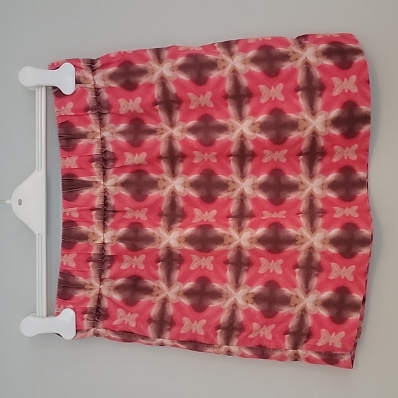 J Crew Wednesday Tie Dye Mini Skirt Ikat Print Pull On Silk Linen - Picture 3 of 13